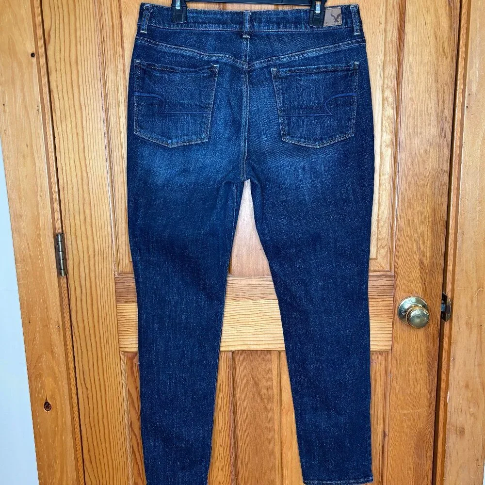 American Eagle Outfitters Women's Hi-Rise Skinny Stretch Dark Denim Jeans - Picture 5 of 15